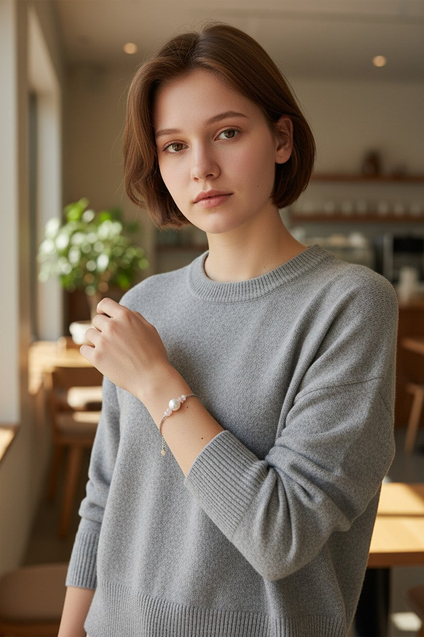Bracelet en perle et coquillage, enfant