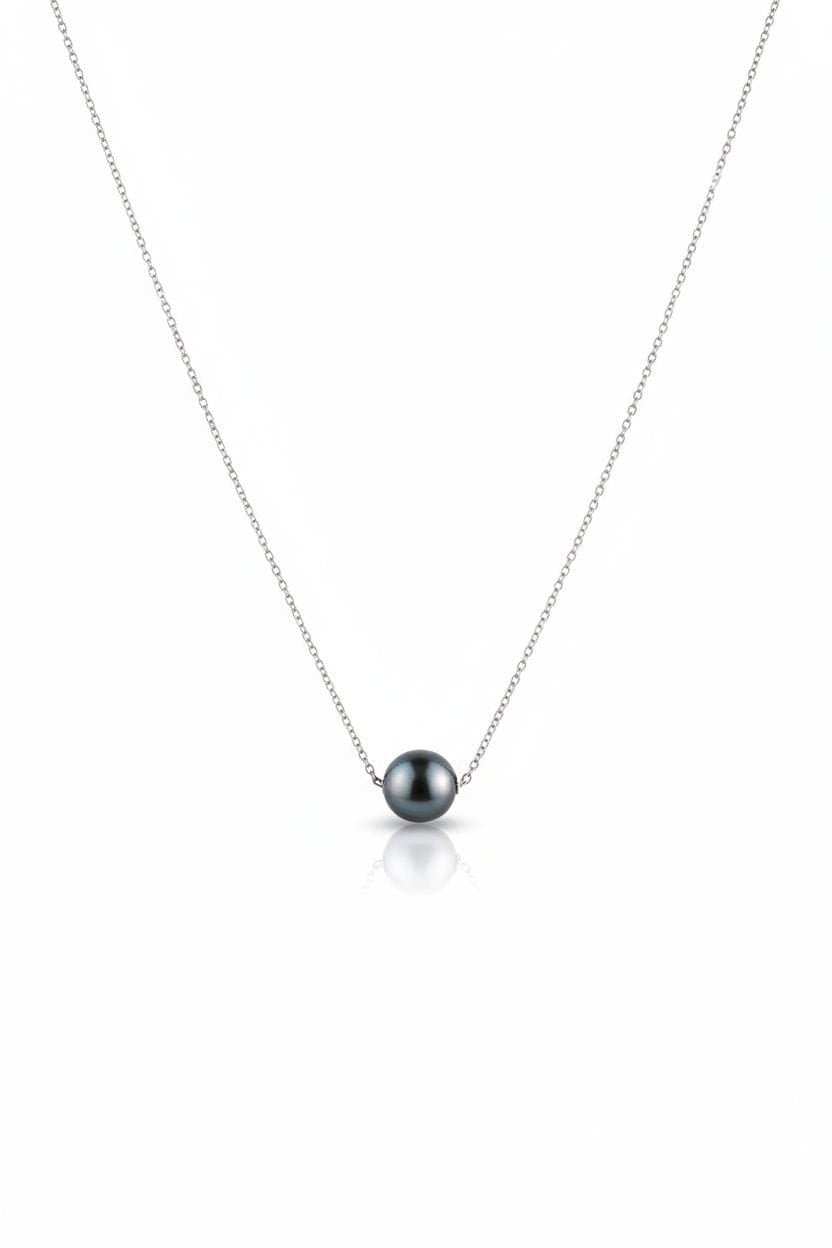 Collier Perle Noire Style Tahitien – Acier Inoxydable | Luxuria Style