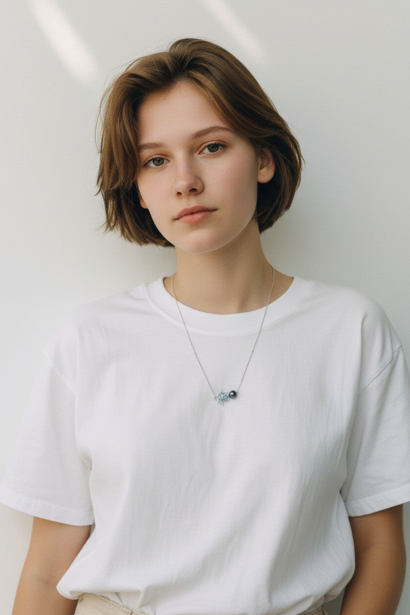 Collier Tortue et Perle Noire – Esprit Polynésien | Luxuria Style