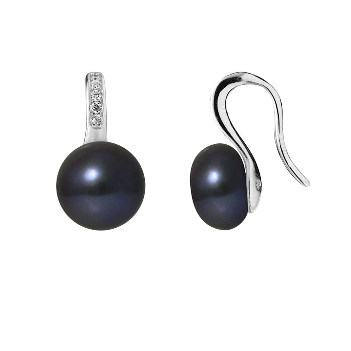 Boucles d'Oreilles -Joaillerie Perles de Culture d'Eau Douce Black Tahiti